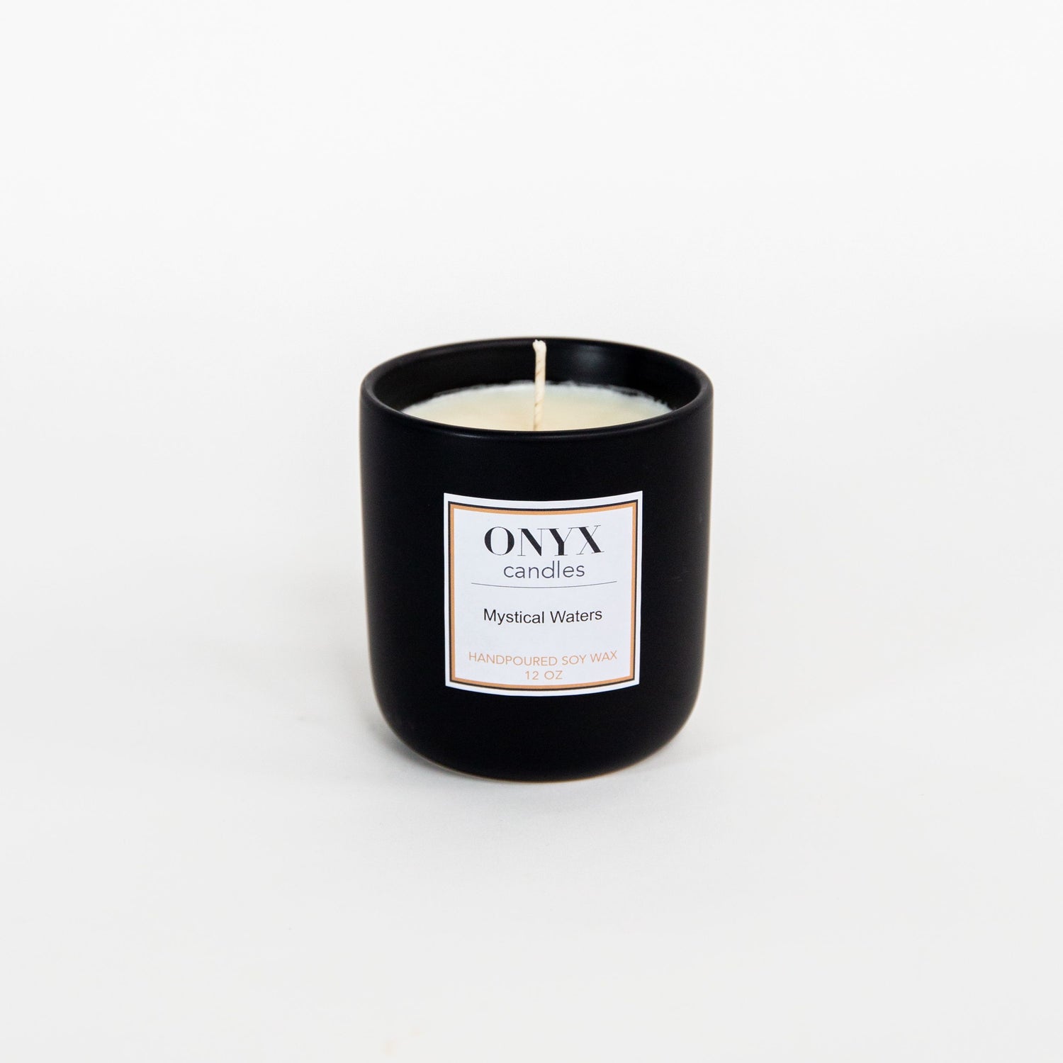 Mystical Waters in the 12 oz matte black ceramic jar