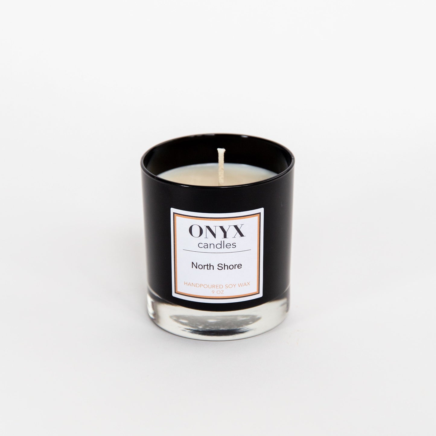 9oz black glass jar option for the scent North Shore