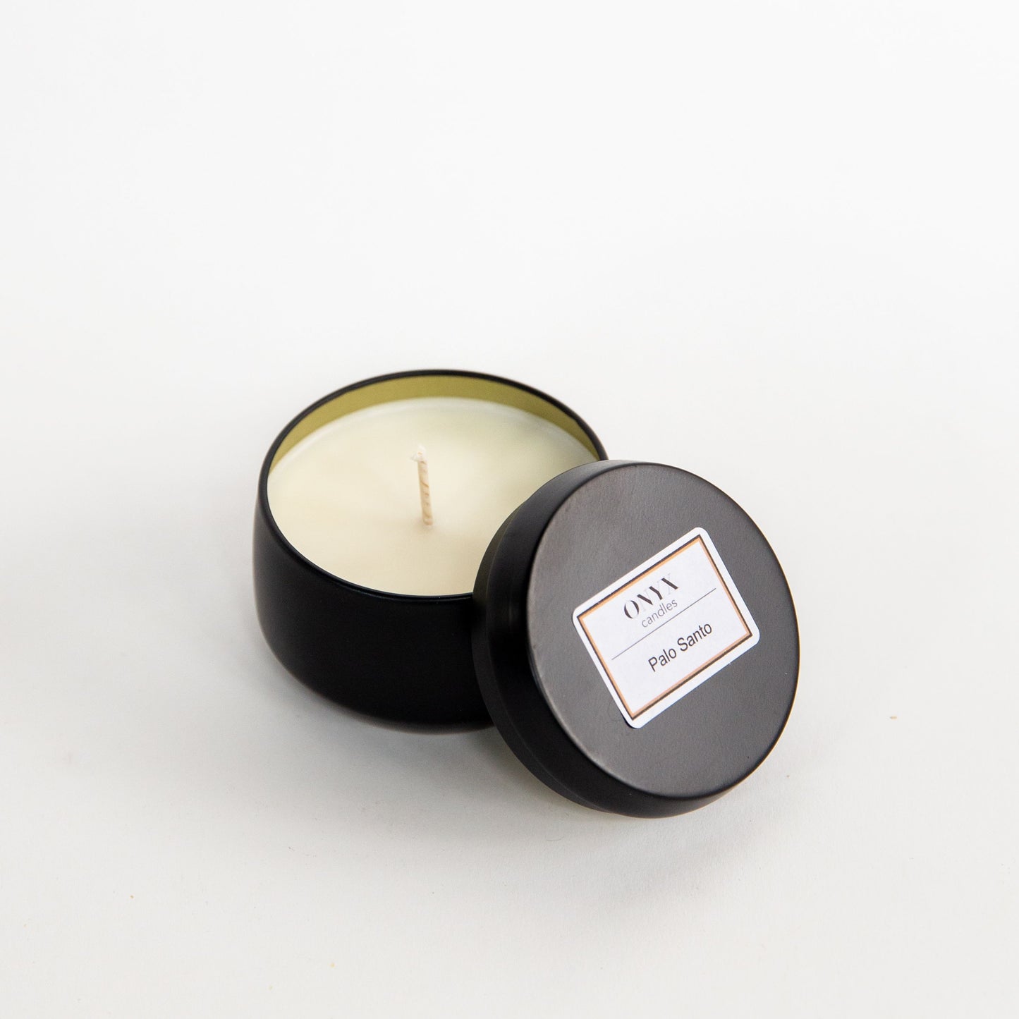 Palo Santo in a 4oz matte black tin