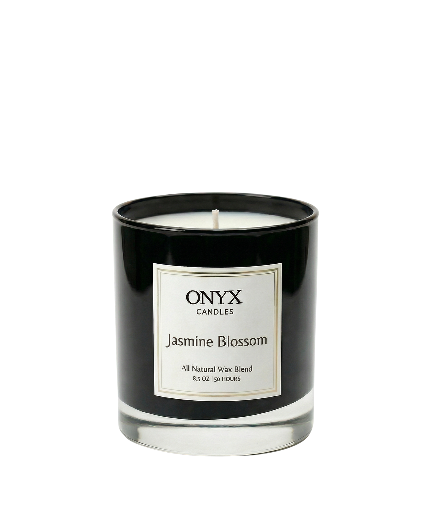 Onyx Candles Jasmine Blossom candle on a white background