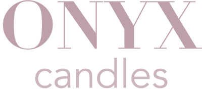 Onyx Candles logo in mauve color
